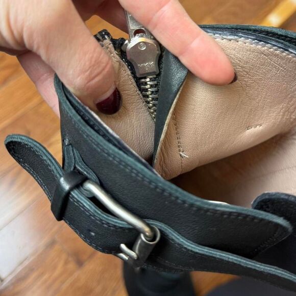 Chloé Vintage Y2K Black Leather Moto Biker Tall Boots - Picture 7 of 8